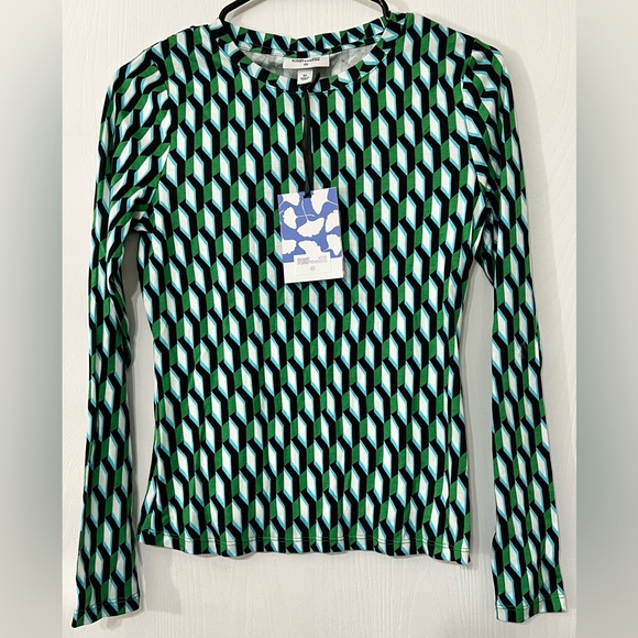 2PC SET Diane Von Furstenberg DVF for Target Arrow Geo Green Mini Skort & Top XS - Picture 2 of 16